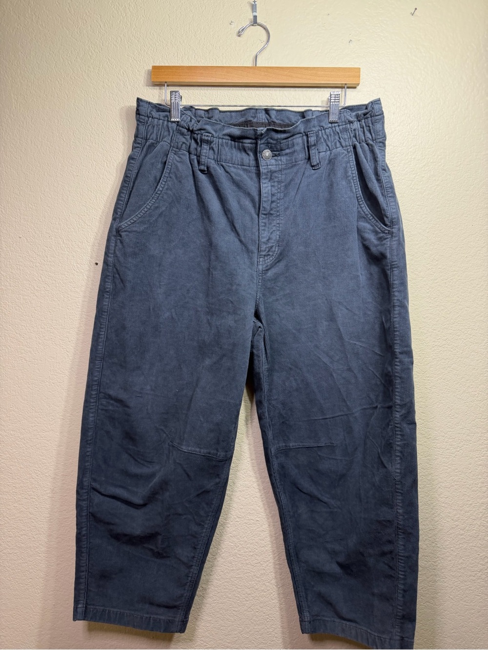American Eagle High Rise Paper Bag Barrel Corduroy Pants 12 S Baggy Street-wear - Picture 2 of 5
